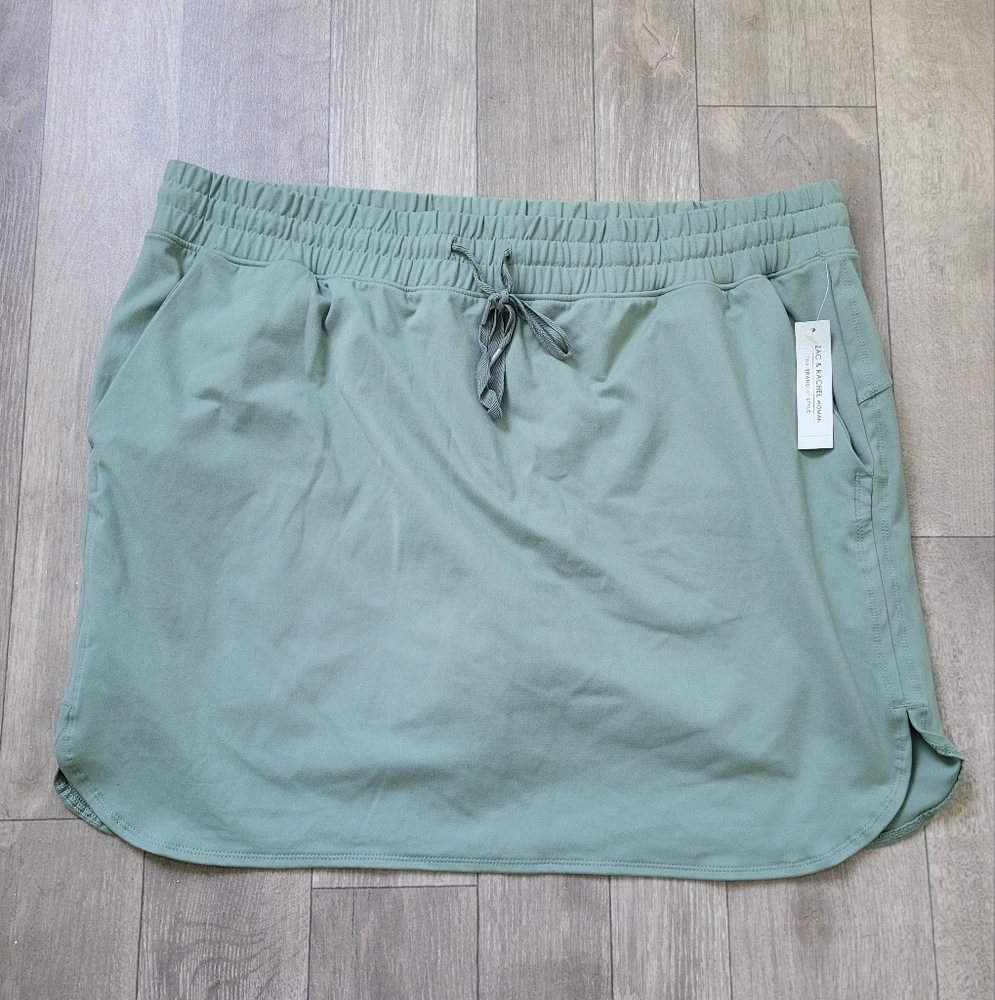 Zac & Rachel Sage Green Drawstring Skort